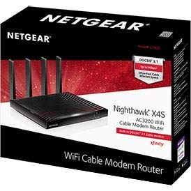 Netgear Nighthawk C7800 Cable Modem WiFi Router Combo – DOCSIS 3.1, AC3200, Renewed