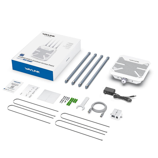 WAVLINK AX3000 Outdoor WiFi 6 Extender – Long Range, Active PoE, IP67, 4×8dBi Antennas