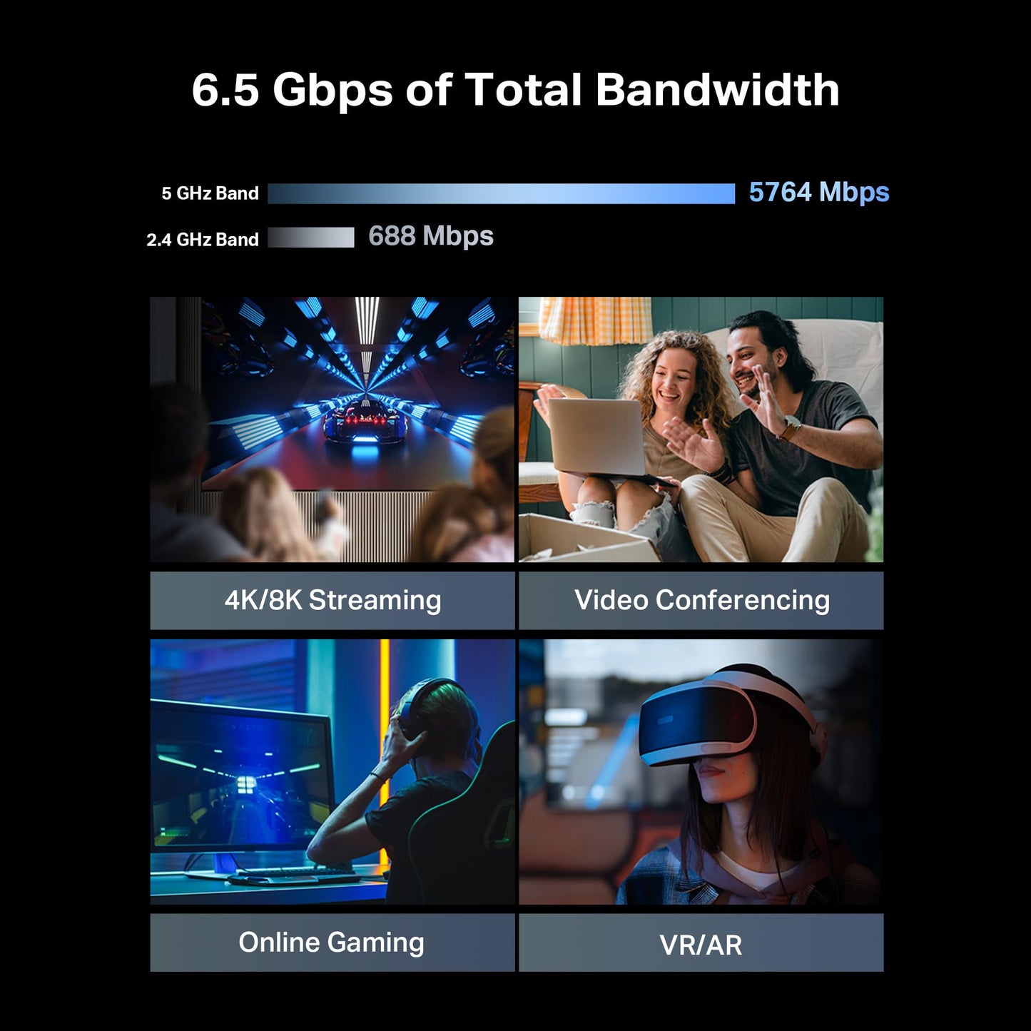 TP-Link Archer BE6500 BE400 Dual-Band WiFi 7 Router โ Dual 2.5Gbps Ports, USB 3.0