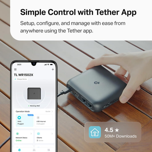 TP-Link TL-WR1502X Ultra-Portable WiFi 6 AX1500 Travel Router – USB-C Powered, Multi-Mode
