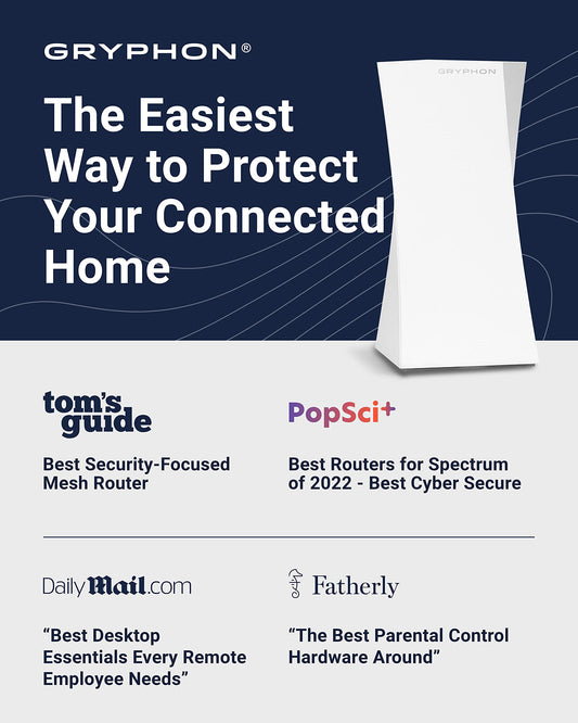 Gryphon Tower Mesh WiFi Router 2-Pack – Tri-Band, 3Gbps, 6000 Sq Ft Coverage, Parental Controls, Firewall