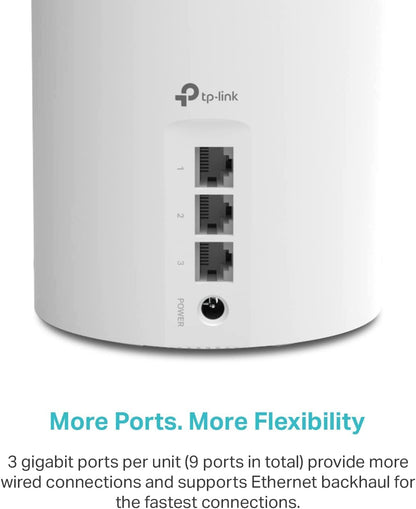 TP-Link Deco X55 AX3000 WiFi 6 Mesh System (3-Pack) – 6500 Sq.Ft Coverage, 3 Gigabit Ports, Ethernet Backhaul