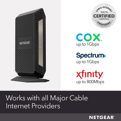 Netgear CM1000-1AZNAS Gigabit Cable Modem – 32x8 DOCSIS 3.1, Renewed