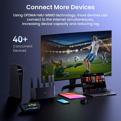 Tenda AX3000 RX12L Pro WiFi 6 Router – Dual Band, 4 Gigabit Ethernet Ports, VPN Support